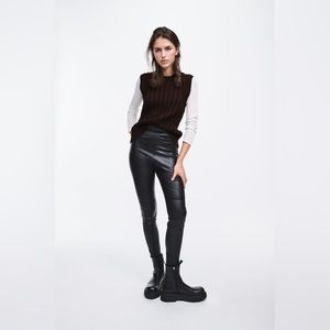 NWT ZARA HIGH-WAISTED FAUX LEATHER LEGGINGS